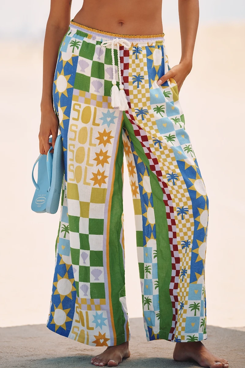 Celandine Linen Blend Wide-Leg Pants