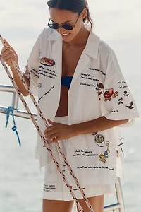 Celandine Tapas Bar Embroidered Surf Shirt