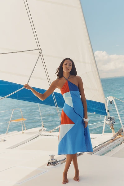 Celandine Kite-Flyer Halter Midi Dress