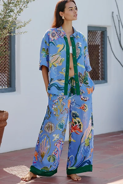 Celandine x Sarah Gordon Linen Blend Wide-Leg Pants