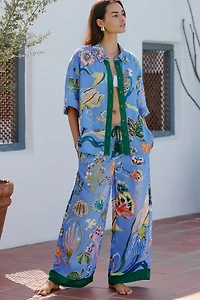 Celandine x Sarah Gordon Linen Blend Wide-Leg Pants