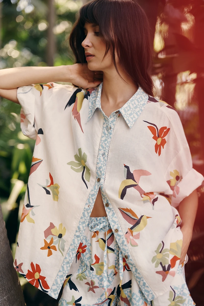 Celandine Linen Buttondown Shirt