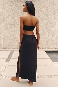 Aliza Strapless Linen Blend Maxi Dress
