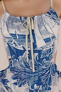 Celandine Lace-Up Open-Back Dress