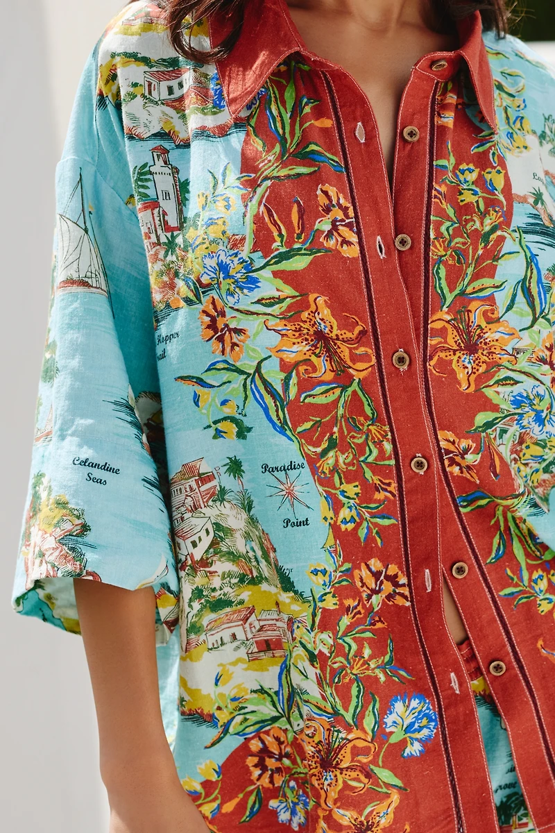 Celandine Short-Sleeve Buttondown Shirt