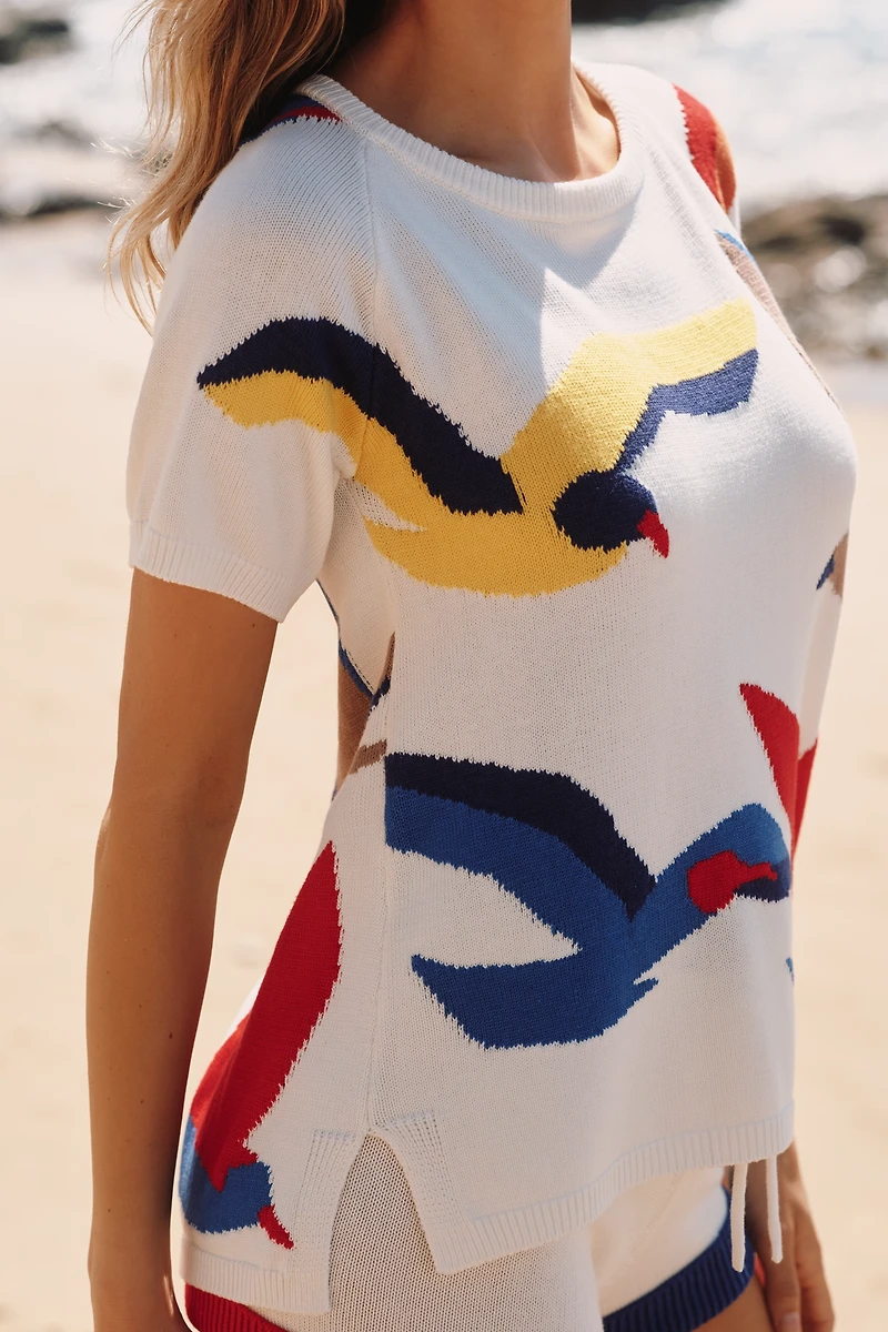 Celandine Short-Sleeve Crew-Neck Sweater