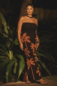 The Mesa Strapless Column Midi Dress by Celandine