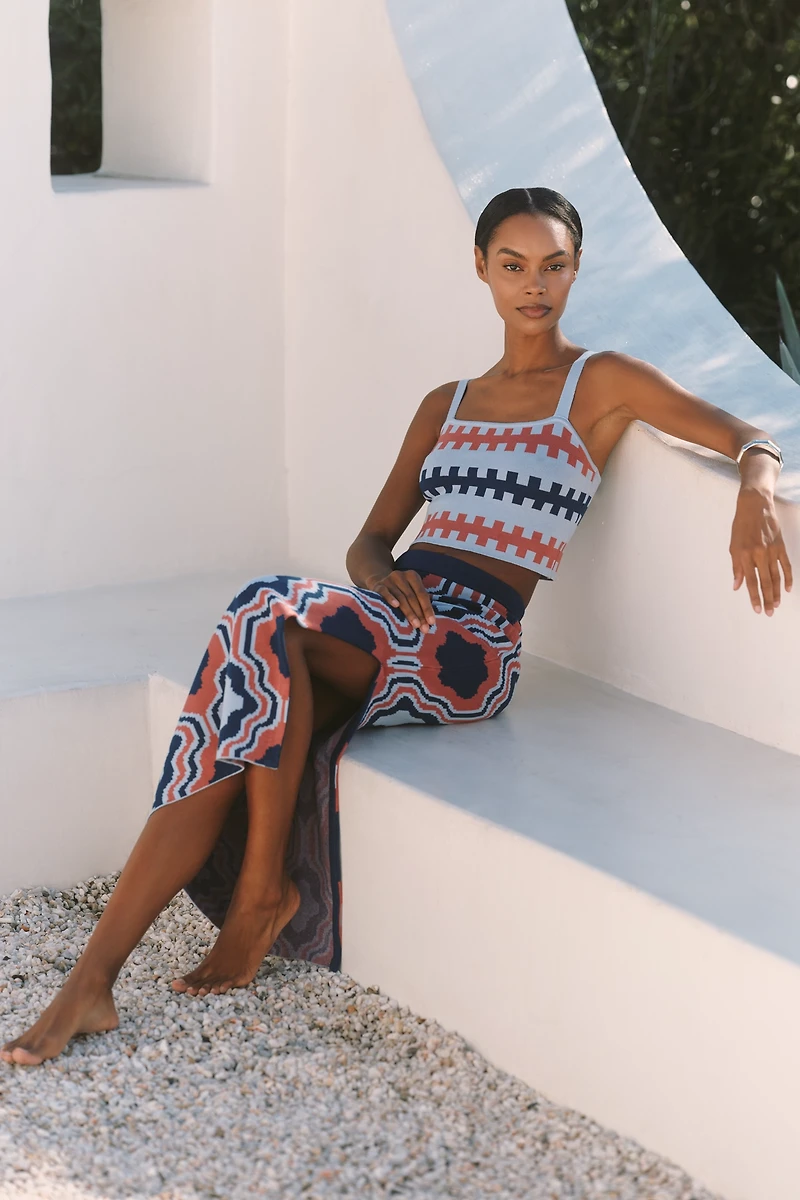 Celandine Square-Neck Knit Crop Top