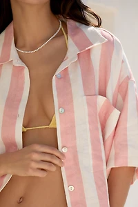 Electric & Rose Kyle Short-Sleeve Linen Buttondown Shirt