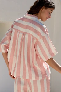Electric & Rose Kyle Short-Sleeve Linen Buttondown Shirt