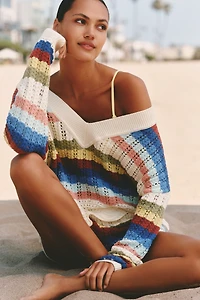 Electric & Rose Kira Crochet V-Neck Sweater
