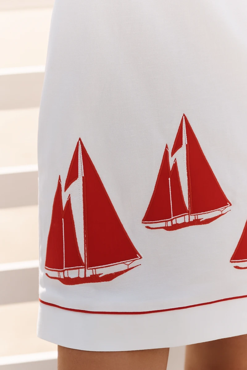 Celandine Sailboat Embroidered Dress