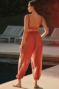 Celandine Beaded Shell Crop Top