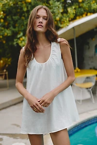 Celandine Linen-Blend Scoop Dress