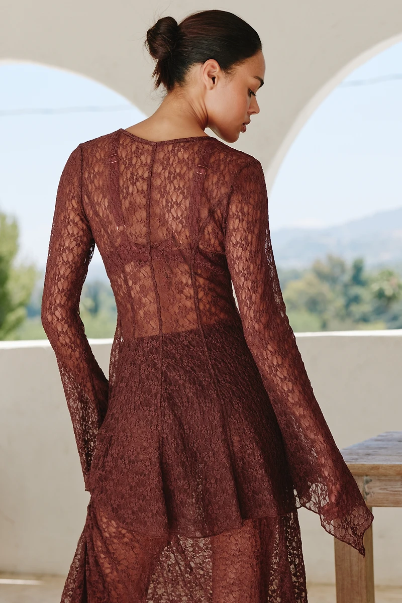 Celandine Lacy Long-Sleeve Top