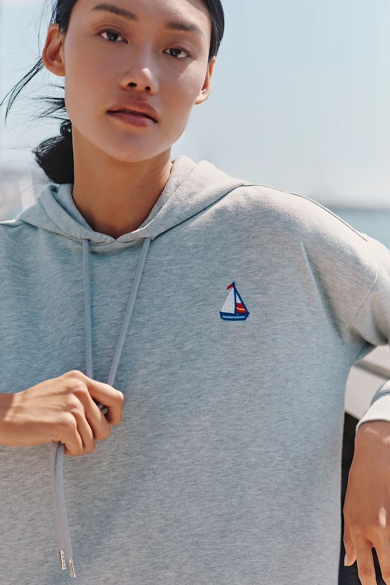 Celandine Lighthouse Appliqué Hoodie