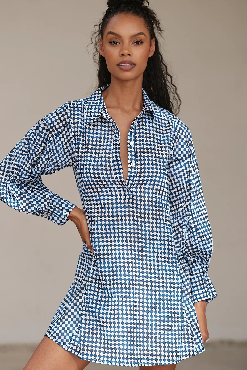 Ro's Garden Chloe Long-Sleeve Mini Shirtdress