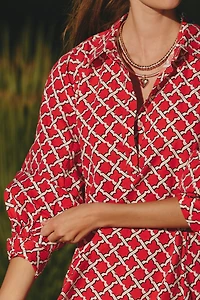 Ro's Garden Chloe Long-Sleeve Mini Shirtdress