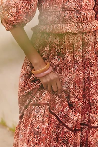 Ro's Garden Percy Puff-Sleeve Midi Dress