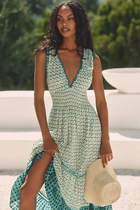 Ro's Garden Hilda Sleeveless V-Neck Midi Dress
