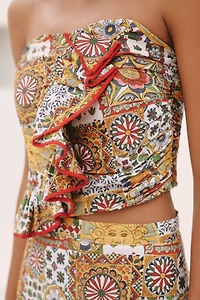 Ro's Garden Hidalgo Strapless Ruffled Top