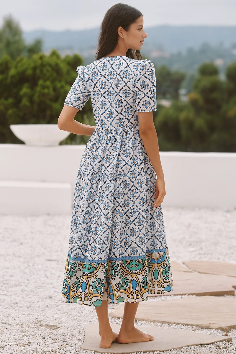 Ro's Garden Daphne Short-Sleeve Midi Dress