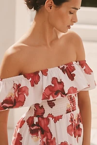 Ro's Garden Chelsea Cotton Off-The-Shoulder Midi Dress