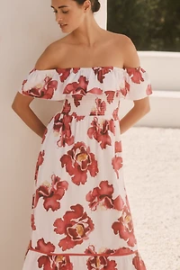 Ro's Garden Chelsea Cotton Off-The-Shoulder Midi Dress