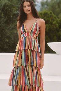 Ro's Garden Nevada Cotton Sleeveless V-Neck Midi Dress