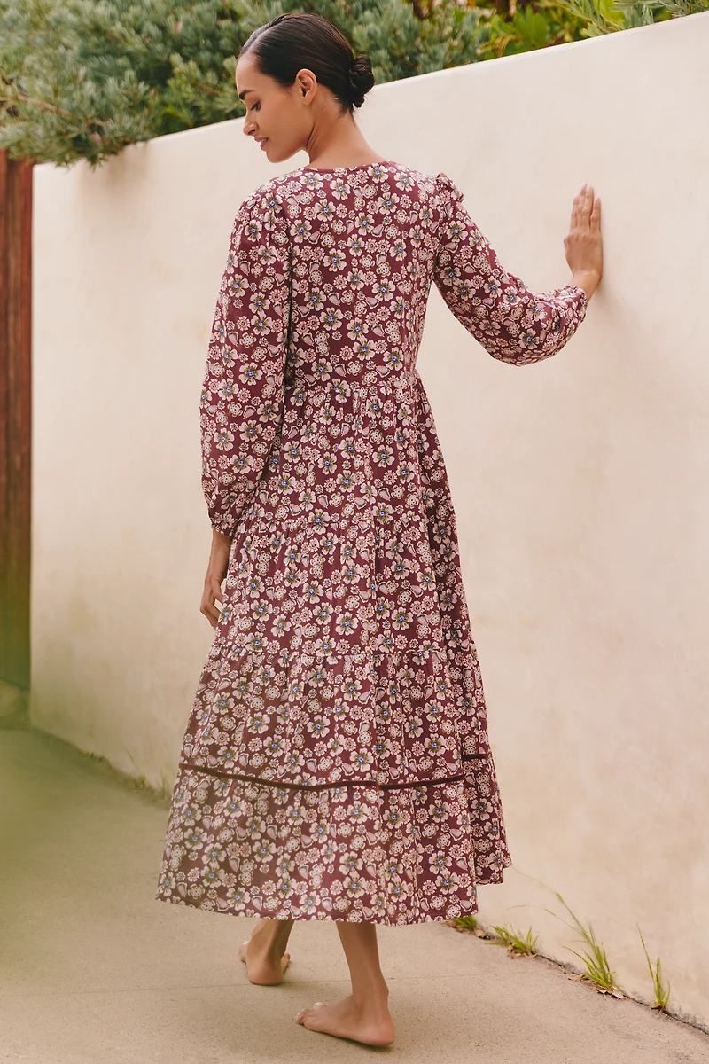 Ro's Garden Daphne Long-Sleeve Midi Dress