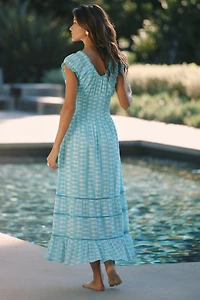 Ro's Garden Hilda V-Neck Tiered Maxi Dress