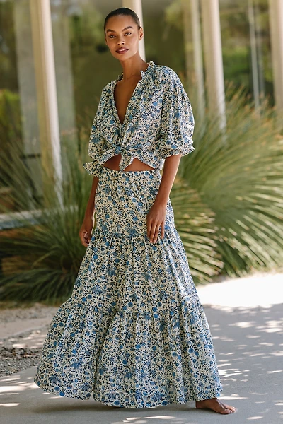 Ro's Garden Frilly 100% Cotton Midi Skirt