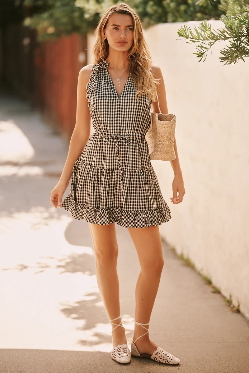 Sundays Sleeveless Gingham Blisse Mini Dress