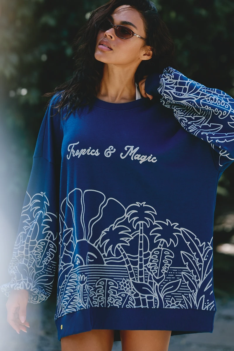 Celandine x Tigre Indigo Printed Pullover