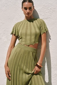 Celandine Sunray Short-Sleeve Knit Top