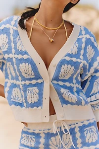 Celandine Jacquard Cardigan Sweater