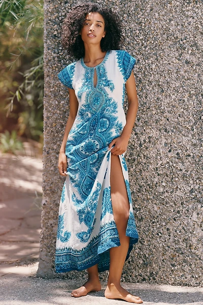 Calypso St. Barth Medallion 100% Linen Dress