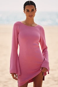Celandine Shell Long-Sleeve Mini Dress