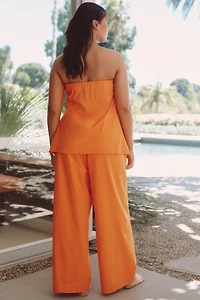 Eloquii Plus Linen Blend Column Tube Top