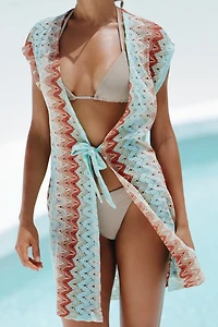 Luli Fama Front-Tie Cover-Up Dress