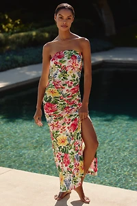 The Gabbie Strapless Ruched Tube Dress by Celandine
