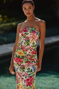 The Gabbie Strapless Ruched Tube Dress by Celandine