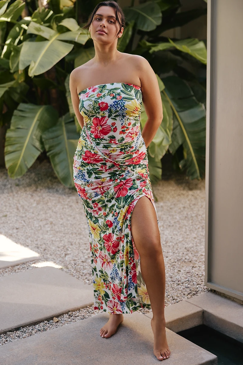 The Gabbie Strapless Ruched Tube Dress by Celandine
