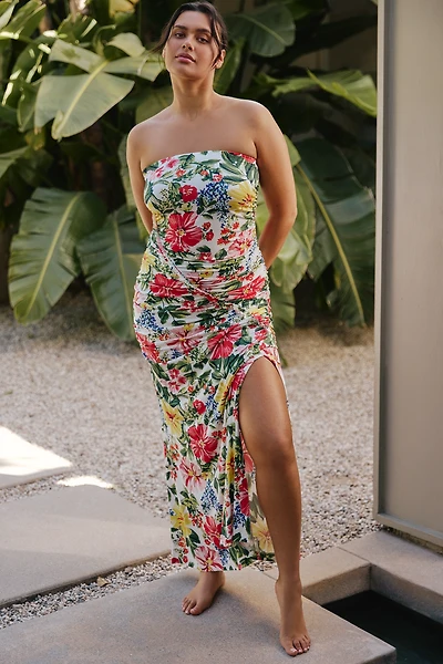 The Gabbie Strapless Ruched Tube Dress by Celandine