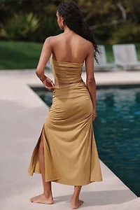 The Gabbie Strapless Ruched Tube Top by Celandine
