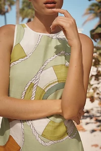 Celandine Pool Float Printed Linen Mini Dress