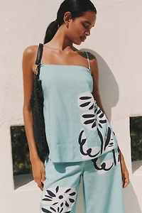 Suzanne Lustig x Celandine Linen Blend Strapless Top