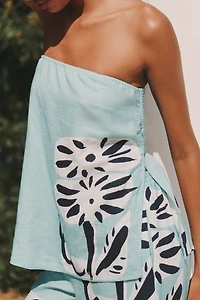 Suzanne Lustig x Celandine Linen Blend Strapless Top