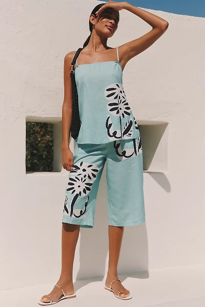 Suzanne Lustig x Celandine Linen Blend Capri Pants