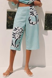 Suzanne Lustig x Celandine Linen Blend Capri Pants
